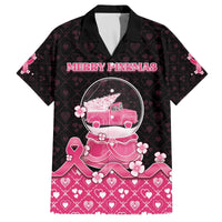 Breast Cancer Christmas Family Matching Off The Shoulder Long Sleeve Dress and Hawaiian Shirt Merry Pinkmas - Wonder Print Shop