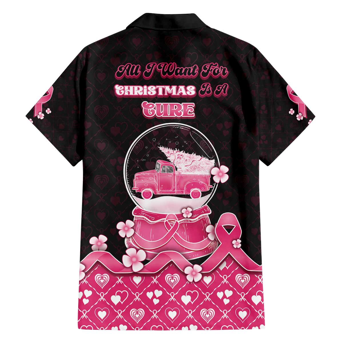 Breast Cancer Christmas Family Matching Off The Shoulder Long Sleeve Dress and Hawaiian Shirt Merry Pinkmas - Wonder Print Shop