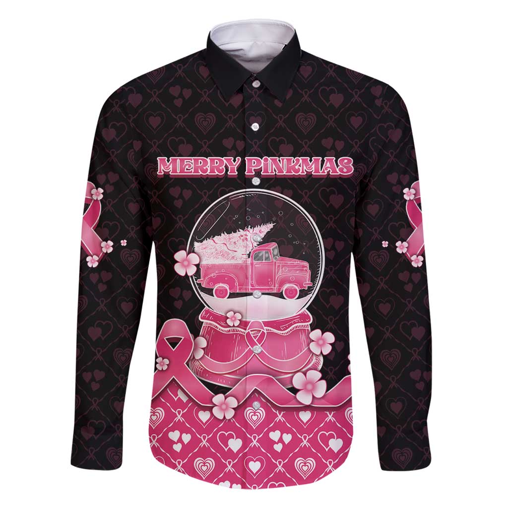 Breast Cancer Christmas Family Matching Off Shoulder Maxi Dress and Hawaiian Shirt Merry Pinkmas - Wonder Print Shop