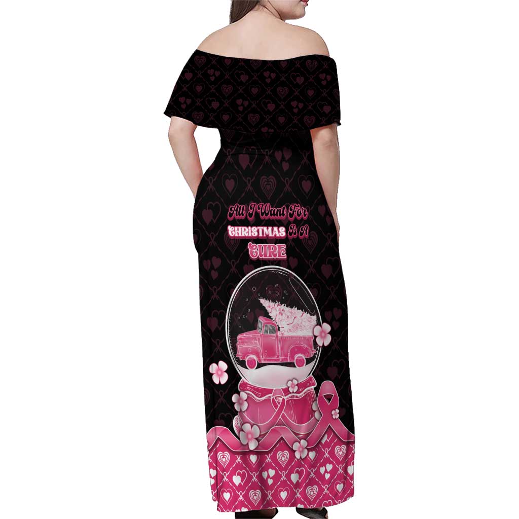 Breast Cancer Christmas Family Matching Off Shoulder Maxi Dress and Hawaiian Shirt Merry Pinkmas - Wonder Print Shop