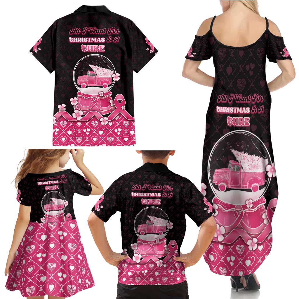 Breast Cancer Christmas Family Matching Summer Maxi Dress and Hawaiian Shirt Merry Pinkmas - Wonder Print Shop
