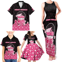 Breast Cancer Christmas Family Matching Tank Maxi Dress and Hawaiian Shirt Merry Pinkmas - Wonder Print Shop