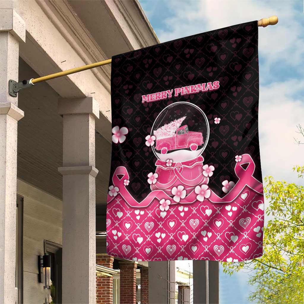 Breast Cancer Christmas Garden Flag Merry Pinkmas - Wonder Print Shop