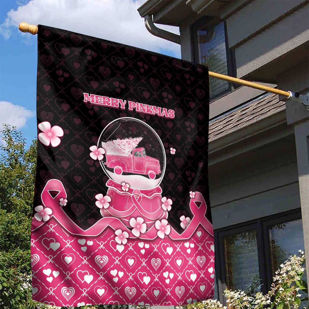 Breast Cancer Christmas Garden Flag Merry Pinkmas - Wonder Print Shop