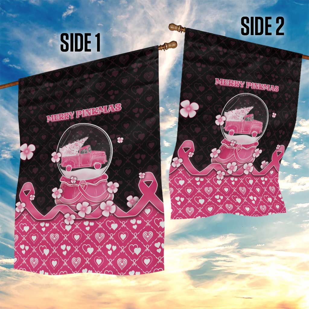 Breast Cancer Christmas Garden Flag Merry Pinkmas - Wonder Print Shop