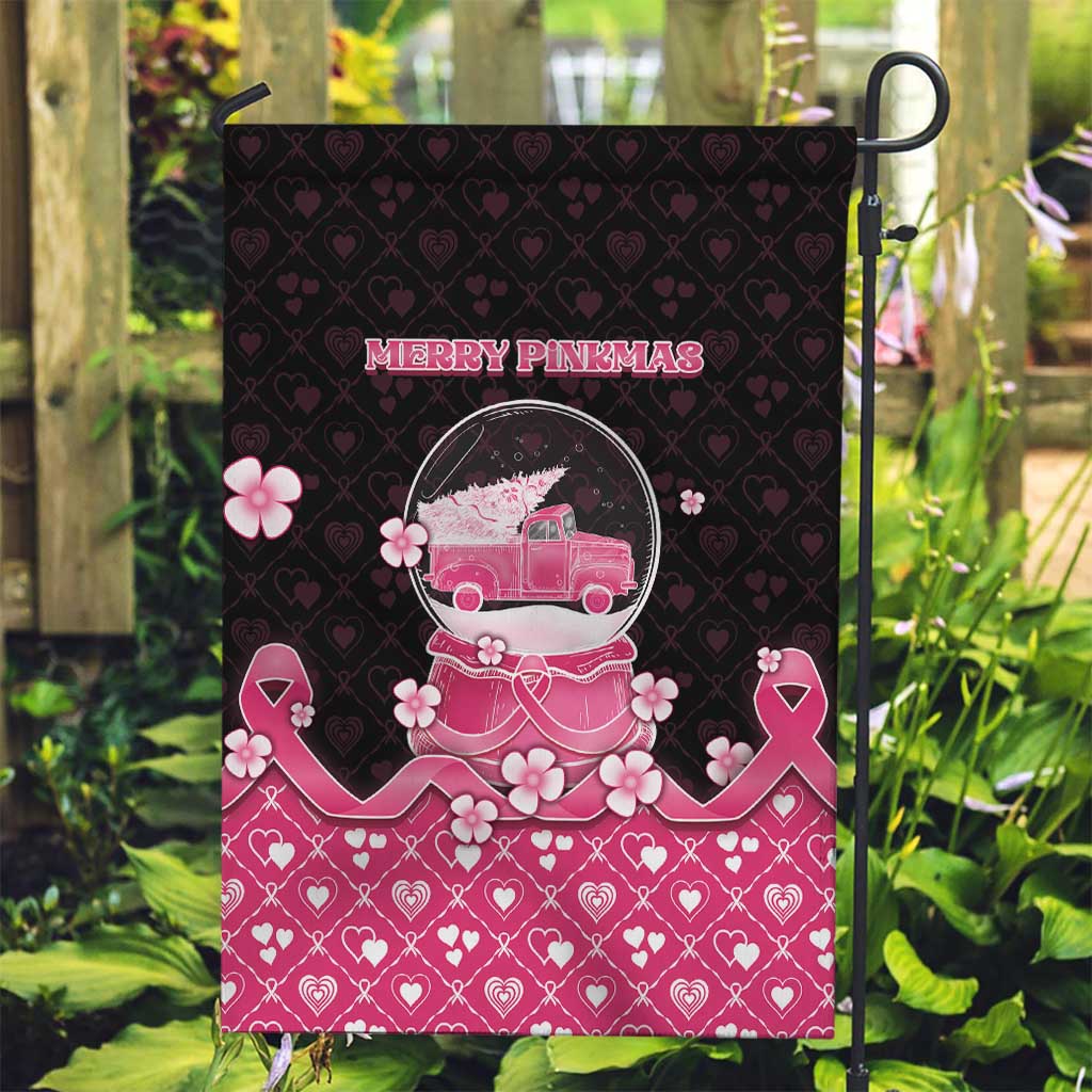Breast Cancer Christmas Garden Flag Merry Pinkmas - Wonder Print Shop