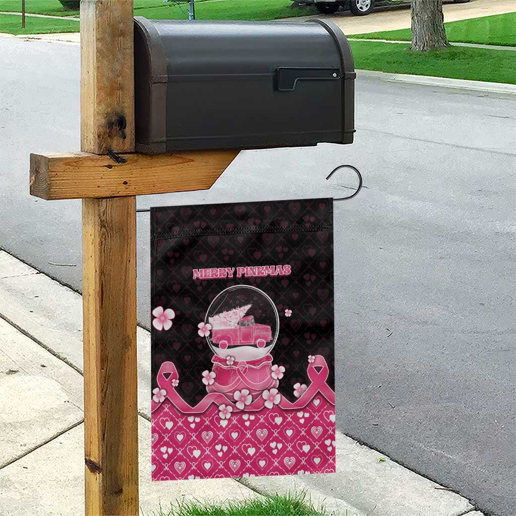 Breast Cancer Christmas Garden Flag Merry Pinkmas - Wonder Print Shop