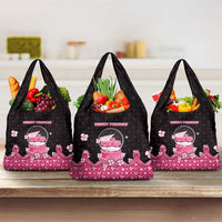 Breast Cancer Christmas Grocery Bag Merry Pinkmas - Wonder Print Shop