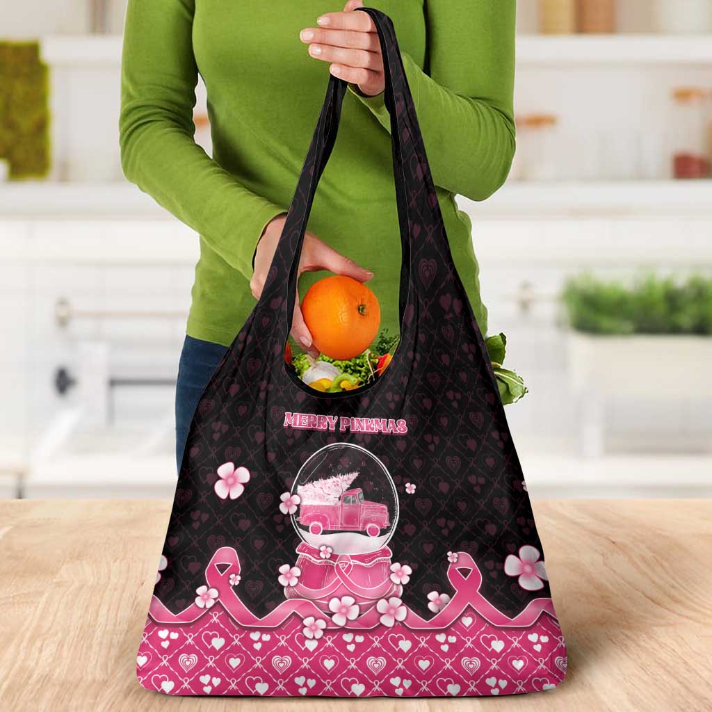 Breast Cancer Christmas Grocery Bag Merry Pinkmas - Wonder Print Shop