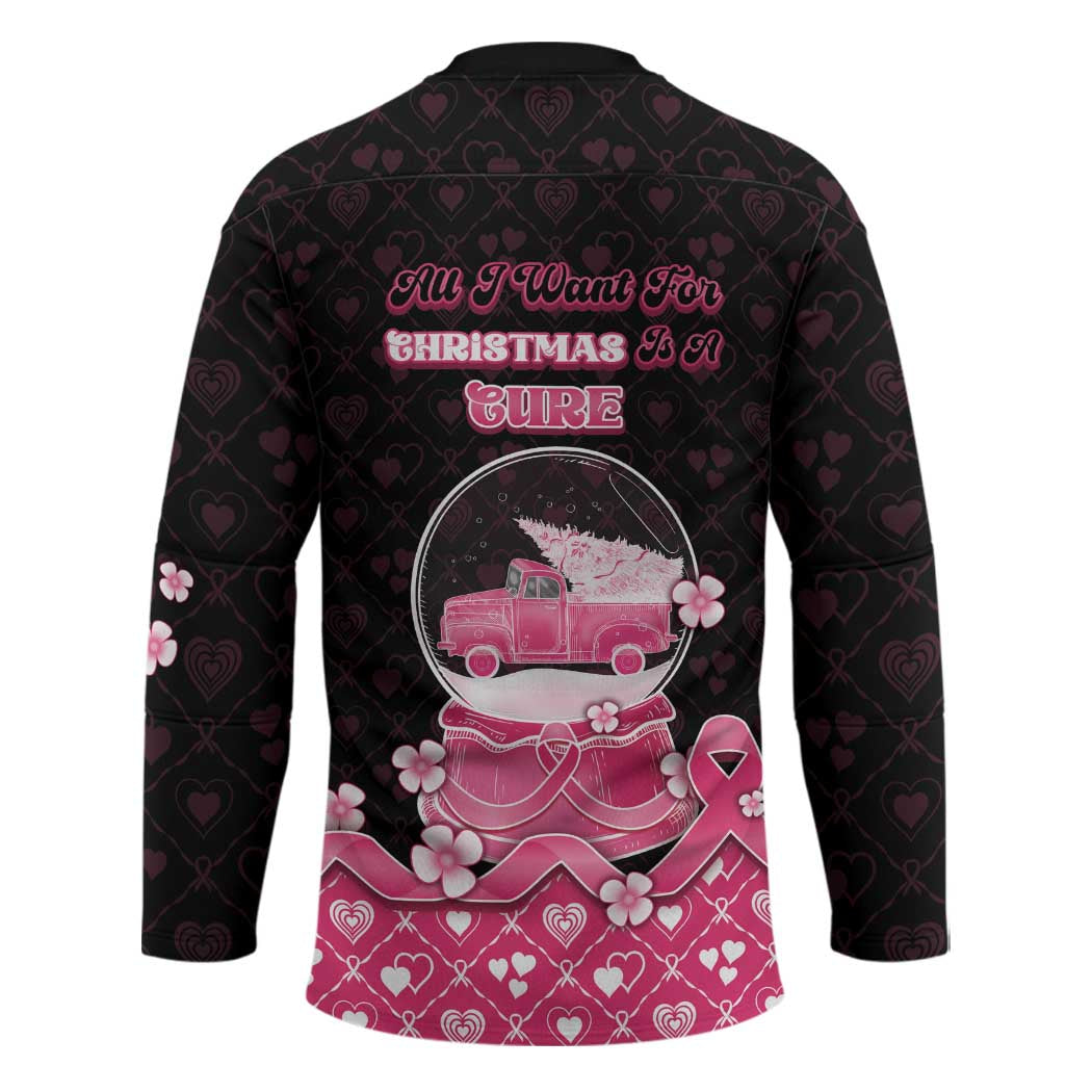 Breast Cancer Christmas Hockey Jersey Merry Pinkmas - Wonder Print Shop