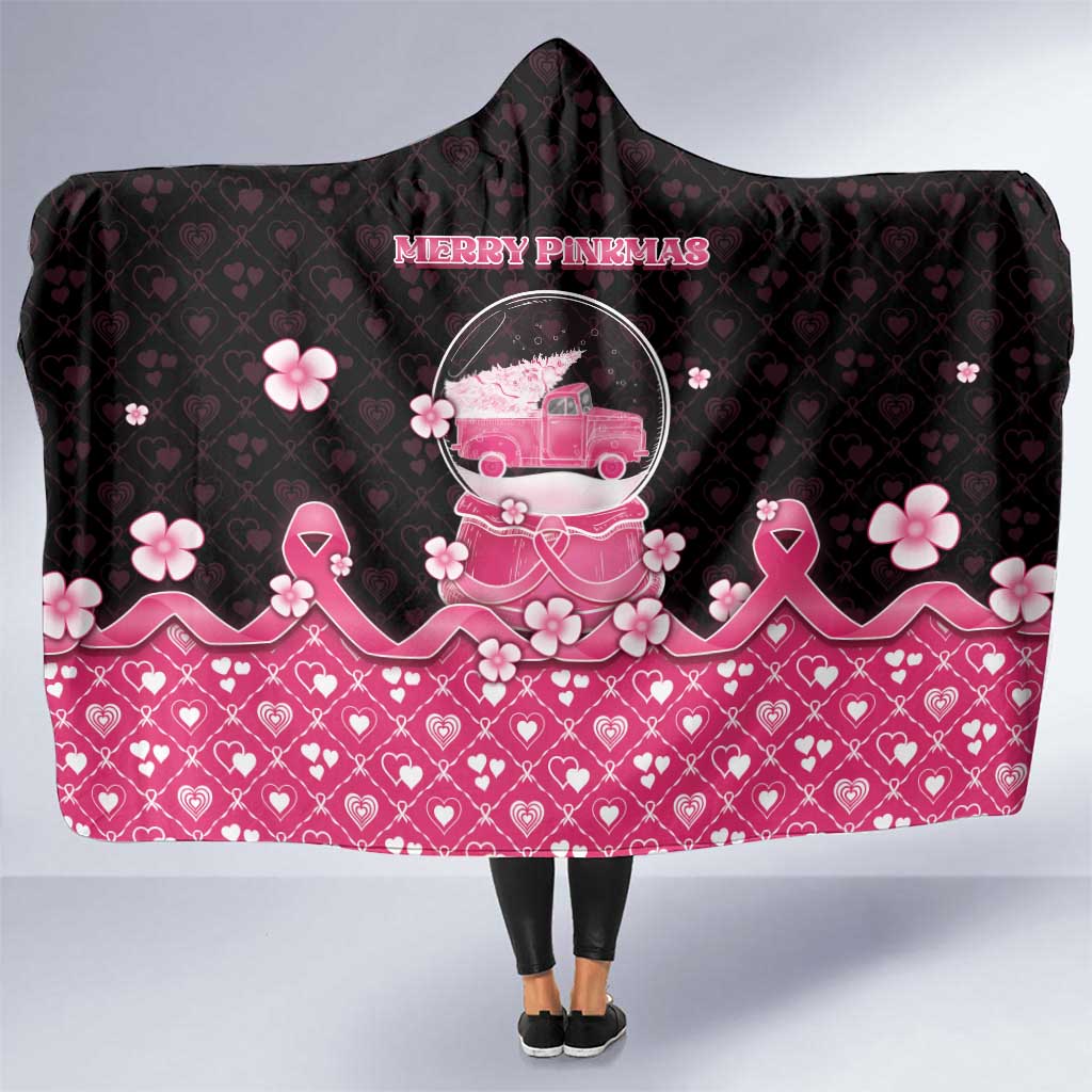 Breast Cancer Christmas Hooded Blanket Merry Pinkmas - Wonder Print Shop