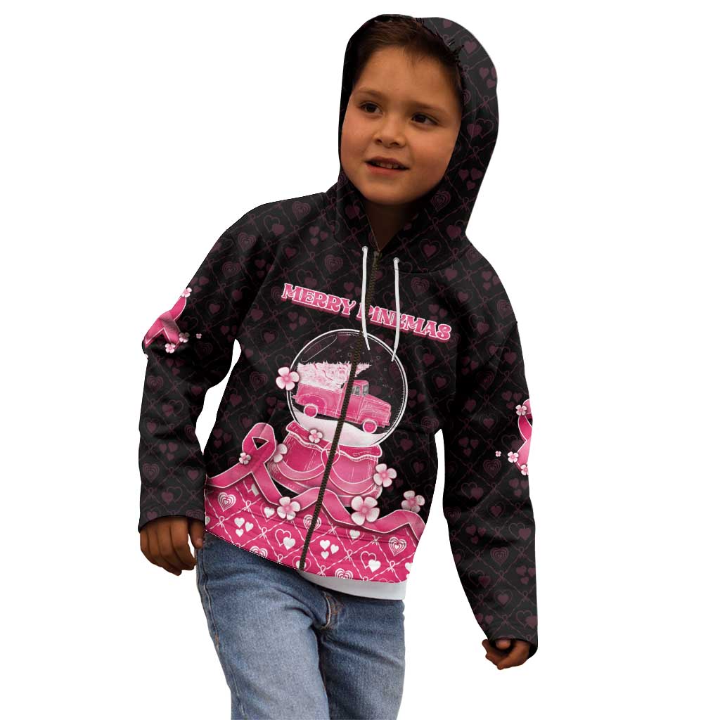 Breast Cancer Christmas Kid Hoodie Merry Pinkmas - Wonder Print Shop