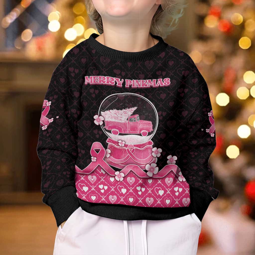 Breast Cancer Christmas Kid Ugly Christmas Sweater Merry Pinkmas - Wonder Print Shop