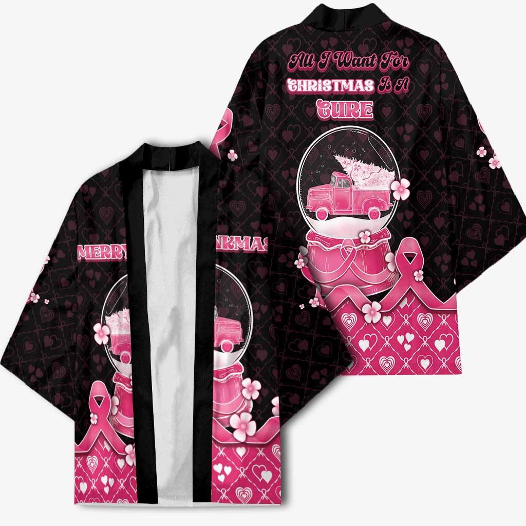 Breast Cancer Christmas Kimono Merry Pinkmas - Wonder Print Shop