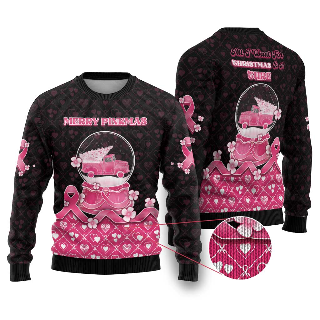 Breast Cancer Christmas Ugly Christmas Sweater Merry Pinkmas - Wonder Print Shop