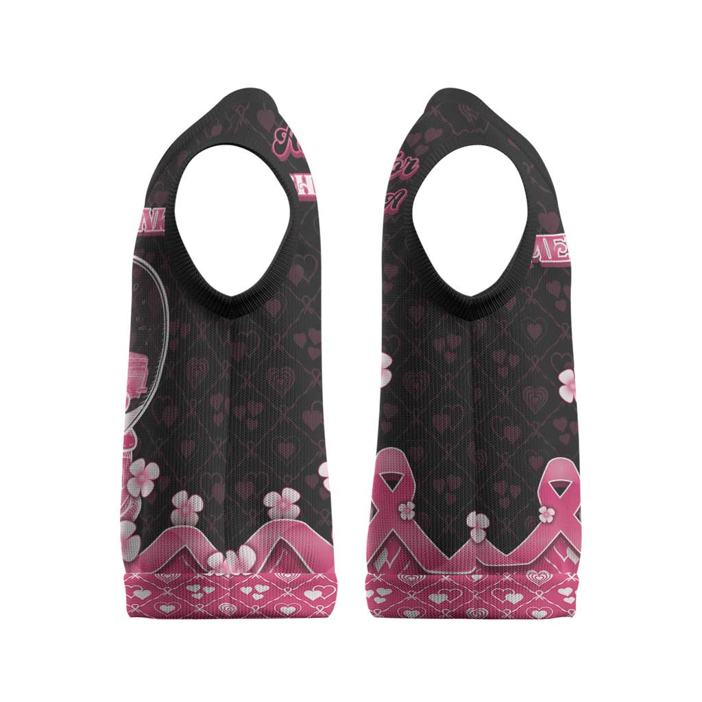 Breast Cancer Christmas Knitted V-Neck Vest Merry Pinkmas - Wonder Print Shop