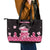 Breast Cancer Christmas Leather Tote Bag Merry Pinkmas - Wonder Print Shop