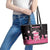 Breast Cancer Christmas Leather Tote Bag Merry Pinkmas - Wonder Print Shop