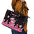 Breast Cancer Christmas Leather Tote Bag Merry Pinkmas - Wonder Print Shop