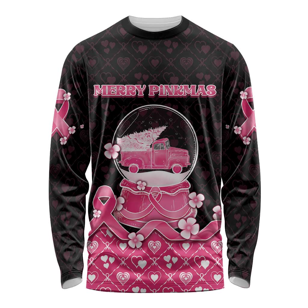 Breast Cancer Christmas Long Sleeve Shirt Merry Pinkmas - Wonder Print Shop