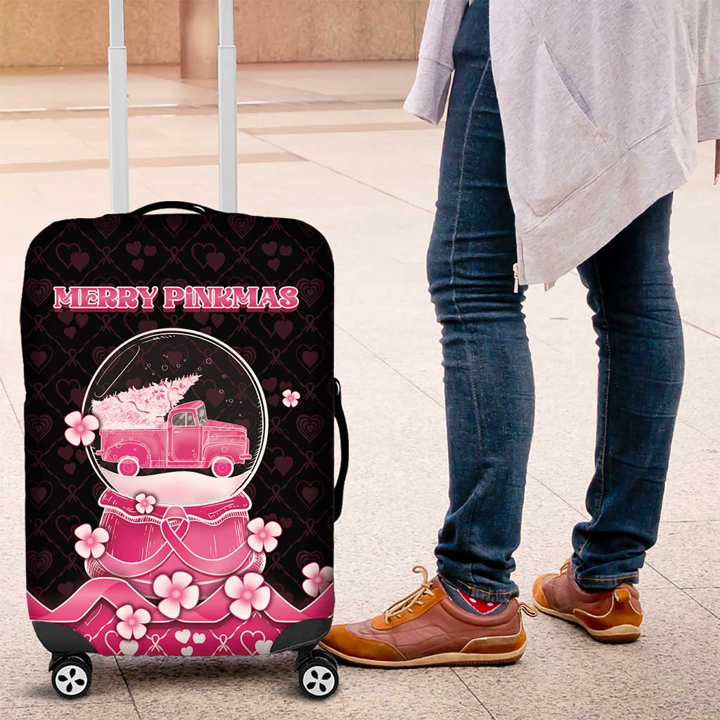 Breast Cancer Christmas Luggage Cover Merry Pinkmas - Wonder Print Shop