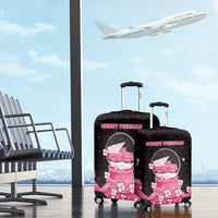 Breast Cancer Christmas Luggage Cover Merry Pinkmas - Wonder Print Shop