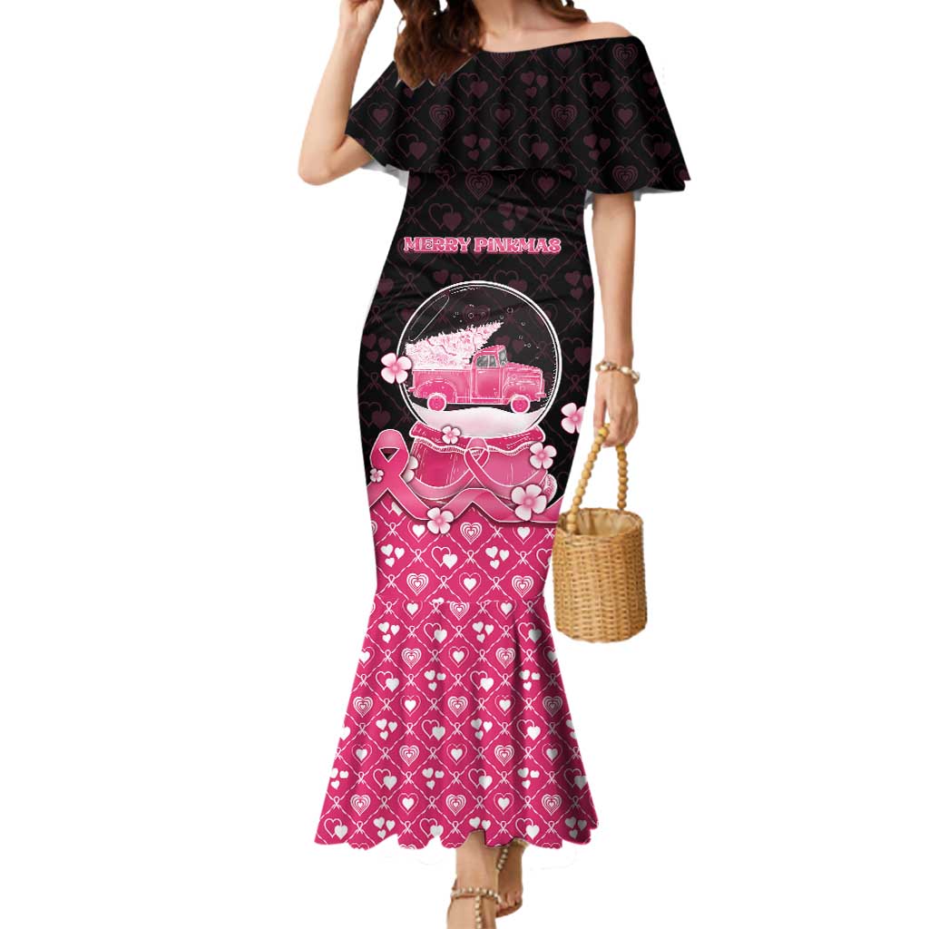 Breast Cancer Christmas Mermaid Dress Merry Pinkmas - Wonder Print Shop