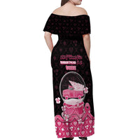 Breast Cancer Christmas Off Shoulder Maxi Dress Merry Pinkmas - Wonder Print Shop