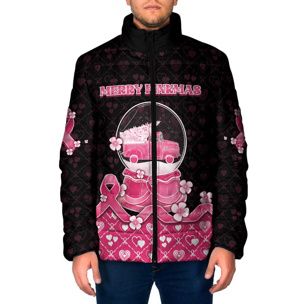 Breast Cancer Christmas Padded Jacket Merry Pinkmas - Wonder Print Shop