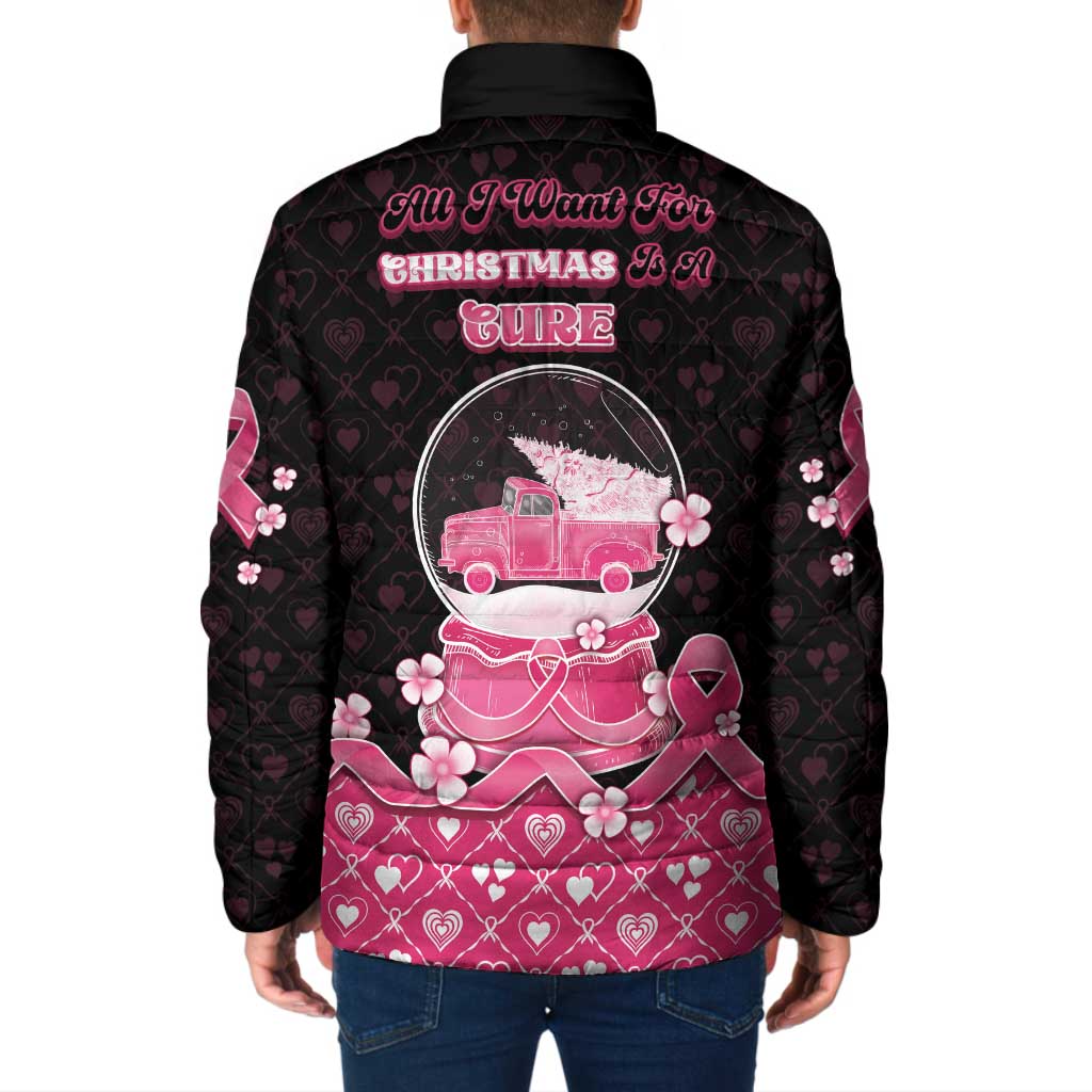 Breast Cancer Christmas Padded Jacket Merry Pinkmas - Wonder Print Shop