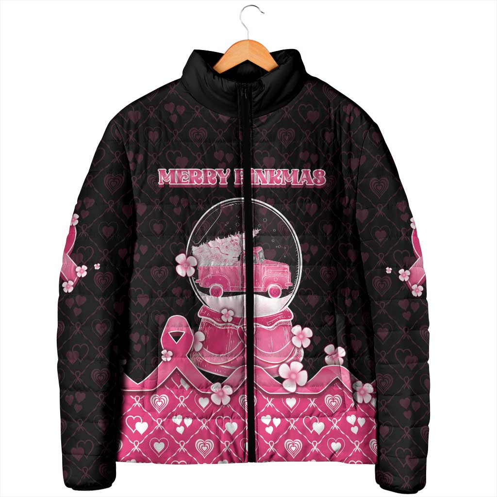 Breast Cancer Christmas Padded Jacket Merry Pinkmas - Wonder Print Shop