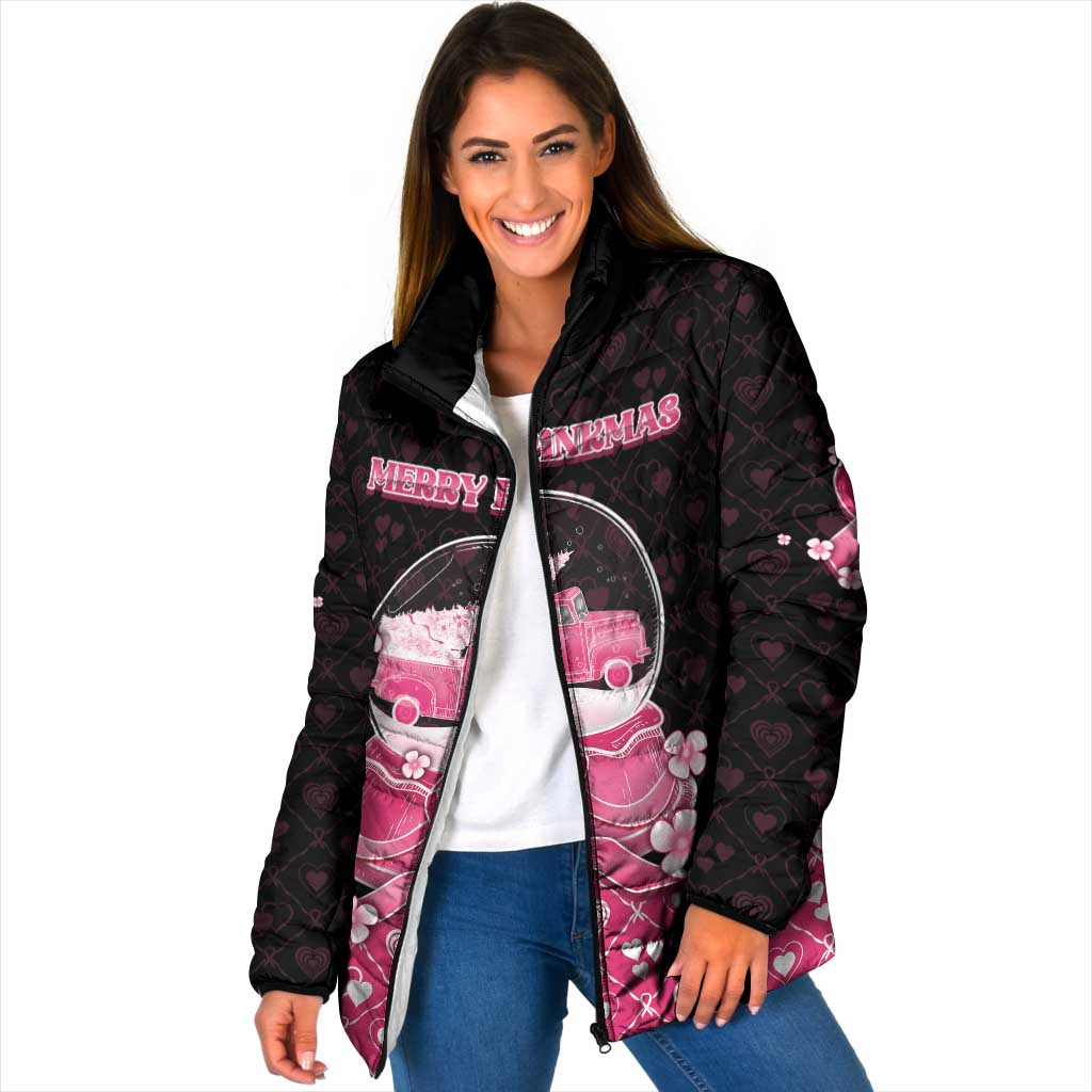 Breast Cancer Christmas Padded Jacket Merry Pinkmas - Wonder Print Shop