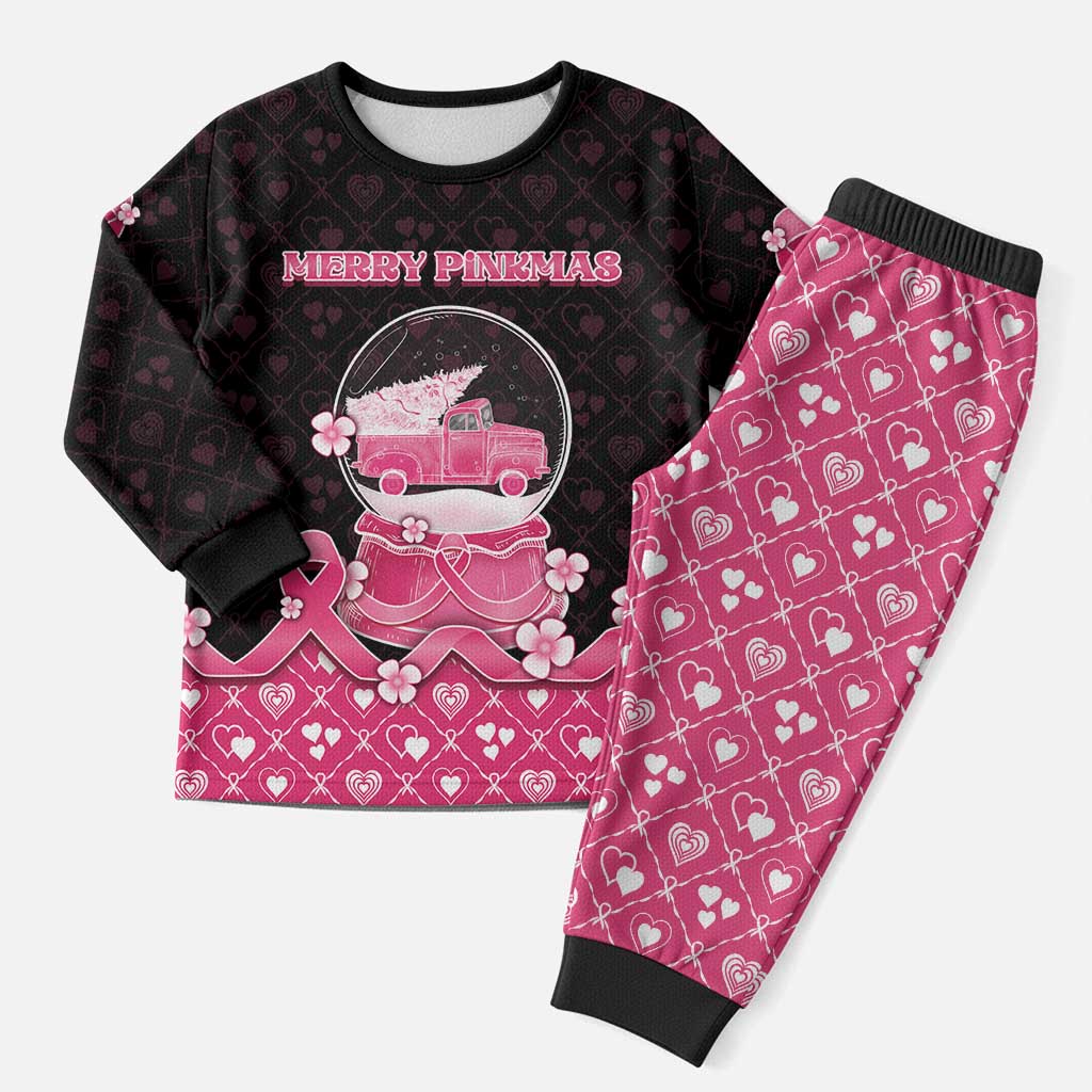 Breast Cancer Christmas Pajama Set Merry Pinkmas - Wonder Print Shop