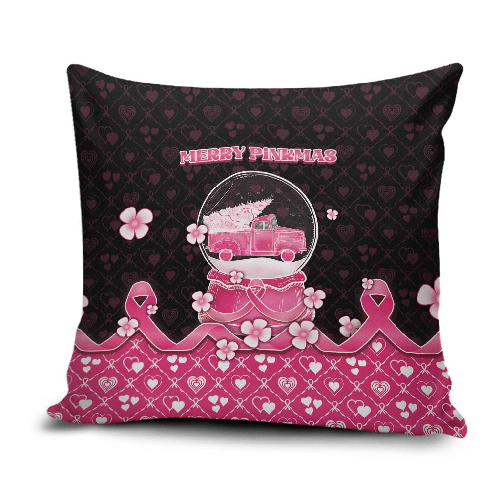 Breast Cancer Christmas Pillow Cover Merry Pinkmas - Wonder Print Shop