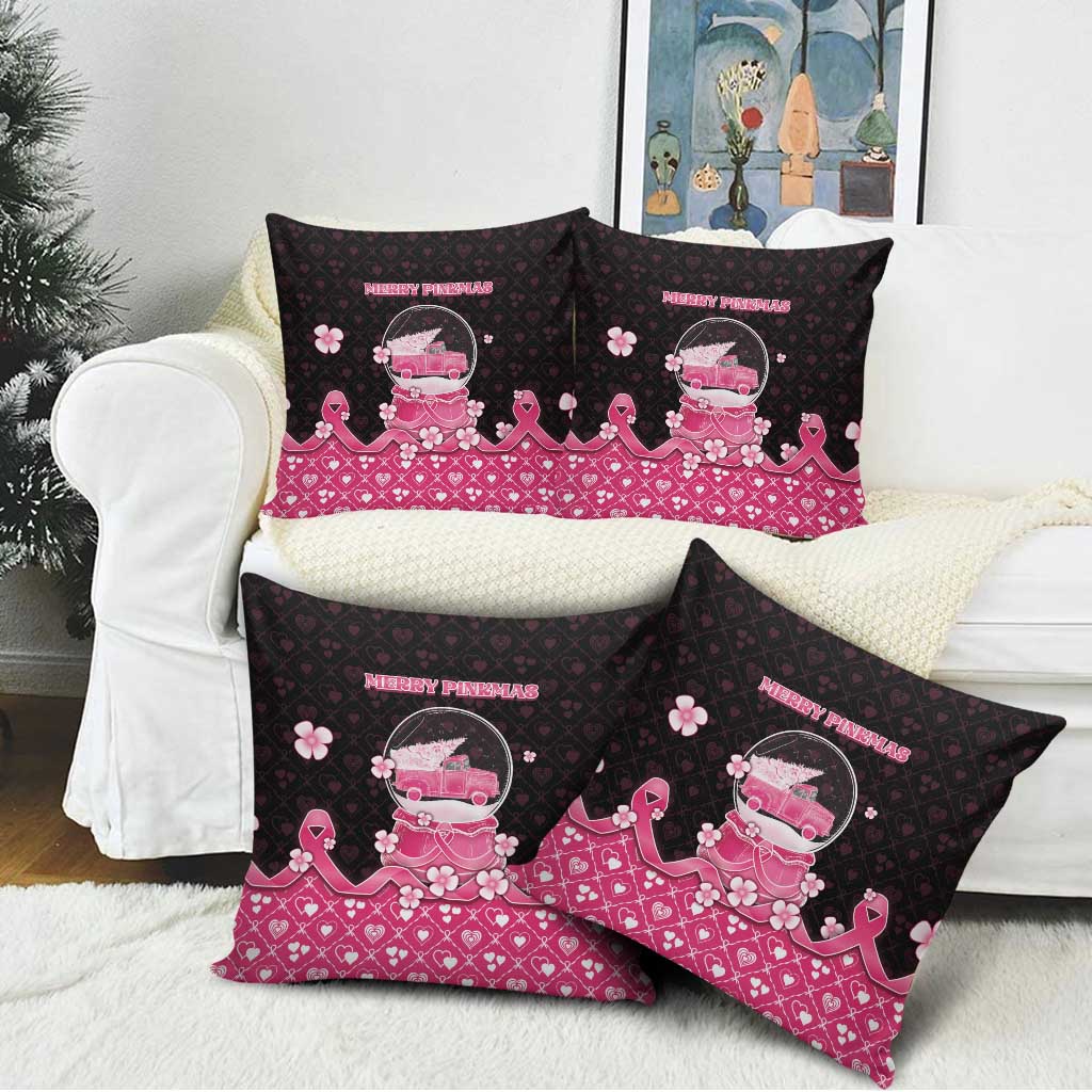 Breast Cancer Christmas Pillow Cover Merry Pinkmas - Wonder Print Shop
