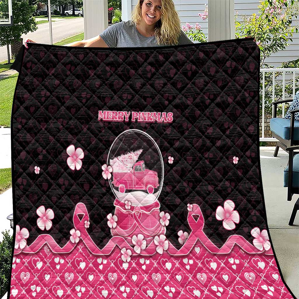 Breast Cancer Christmas Quilt Merry Pinkmas - Wonder Print Shop