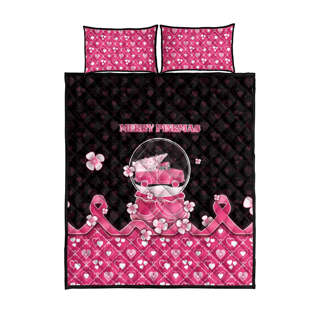 Breast Cancer Christmas Quilt Bed Set Merry Pinkmas - Wonder Print Shop