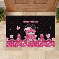 Breast Cancer Christmas Rubber Doormat Merry Pinkmas - Wonder Print Shop