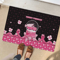 Breast Cancer Christmas Rubber Doormat Merry Pinkmas - Wonder Print Shop