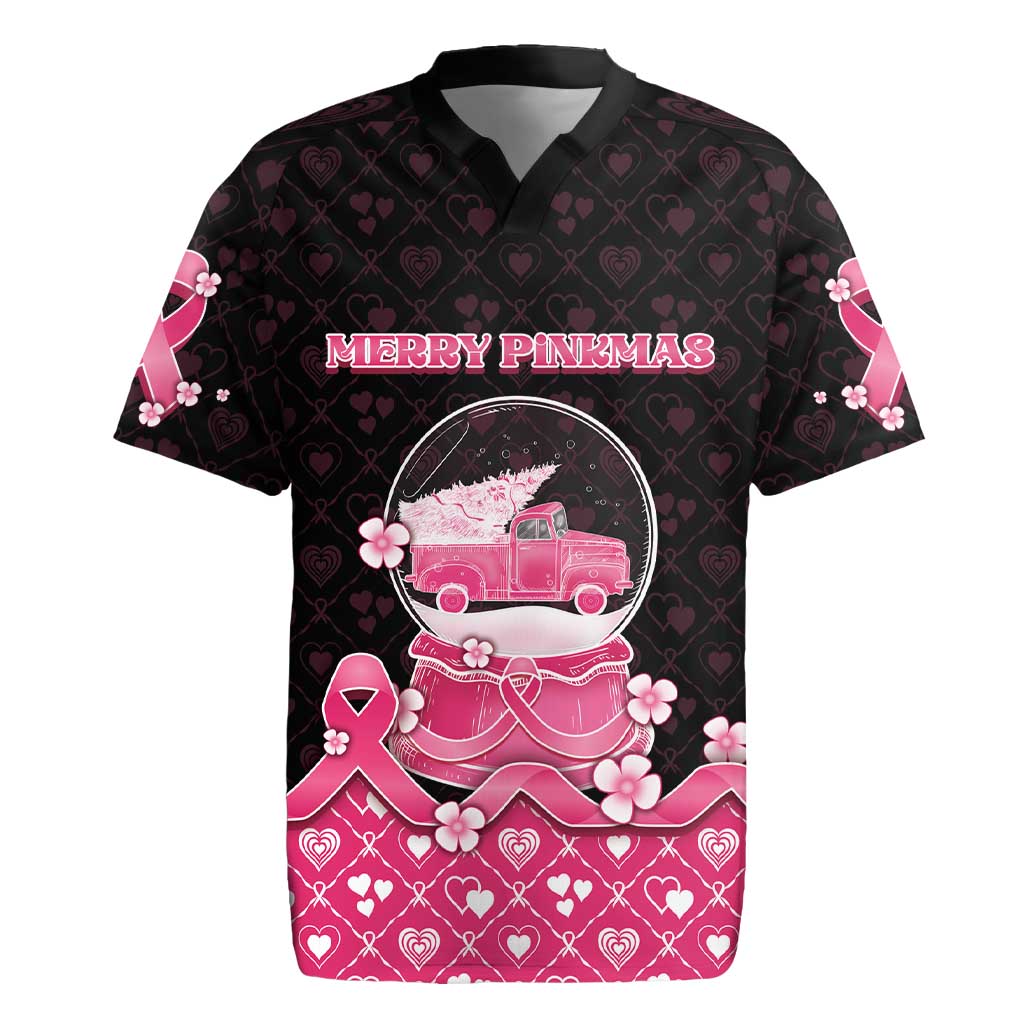 Breast Cancer Christmas Rugby Jersey Merry Pinkmas - Wonder Print Shop