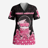 Breast Cancer Christmas Scrub Top Merry Pinkmas - Wonder Print Shop