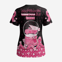 Breast Cancer Christmas Scrub Top Merry Pinkmas - Wonder Print Shop