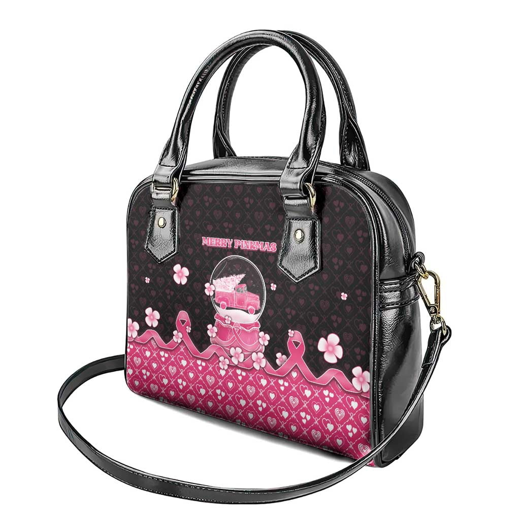 Breast Cancer Christmas Shoulder Handbag Merry Pinkmas - Wonder Print Shop
