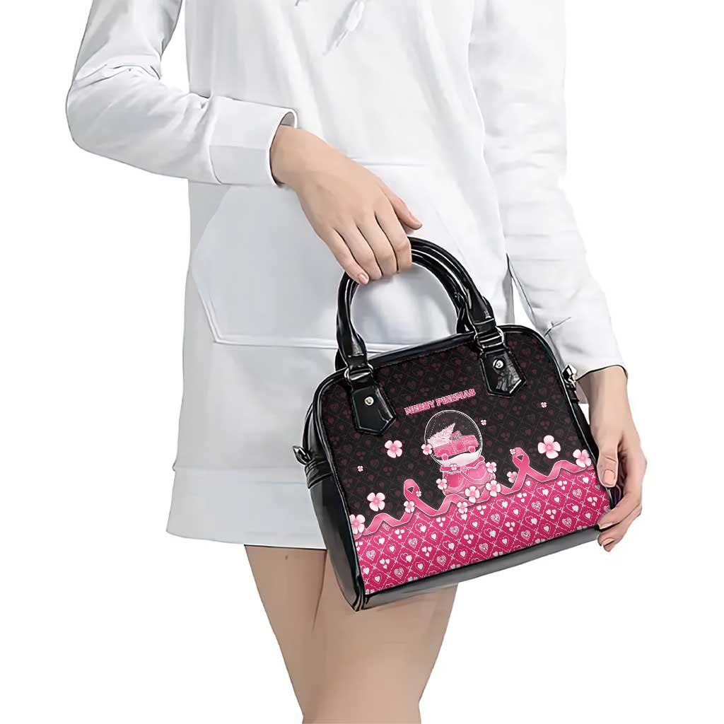 Breast Cancer Christmas Shoulder Handbag Merry Pinkmas - Wonder Print Shop