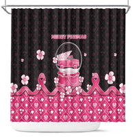 Breast Cancer Christmas Shower Curtain Merry Pinkmas - Wonder Print Shop