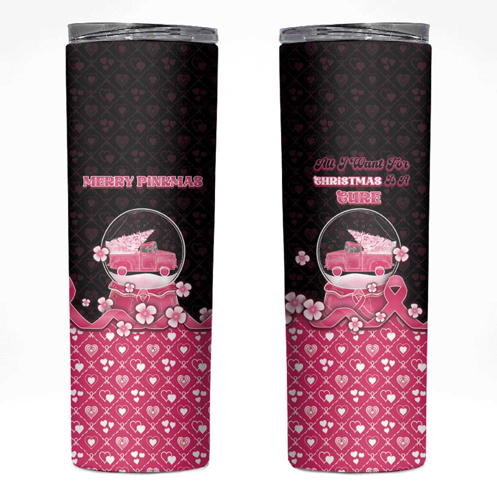 Breast Cancer Christmas Skinny Tumbler Merry Pinkmas - Wonder Print Shop