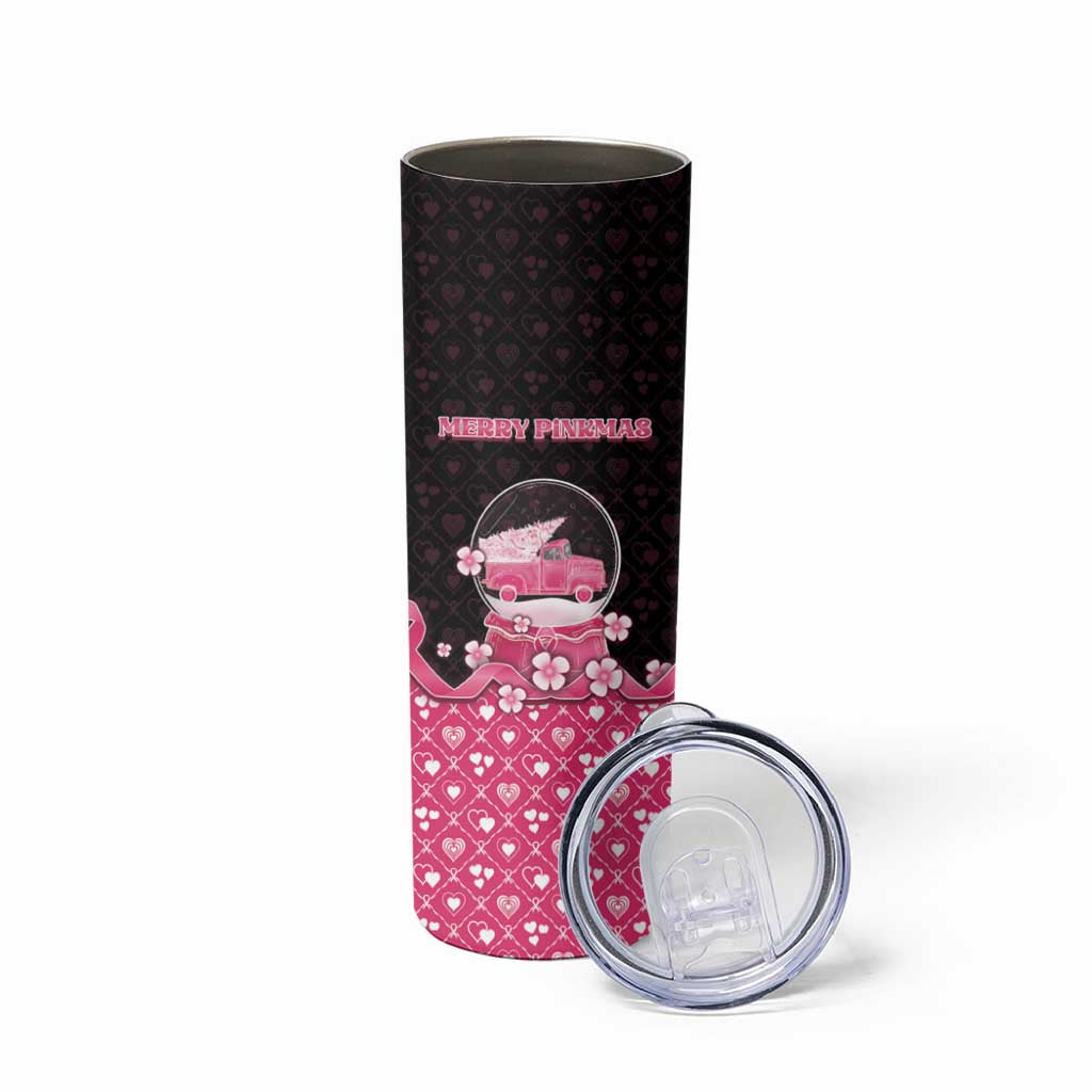 Breast Cancer Christmas Skinny Tumbler Merry Pinkmas - Wonder Print Shop