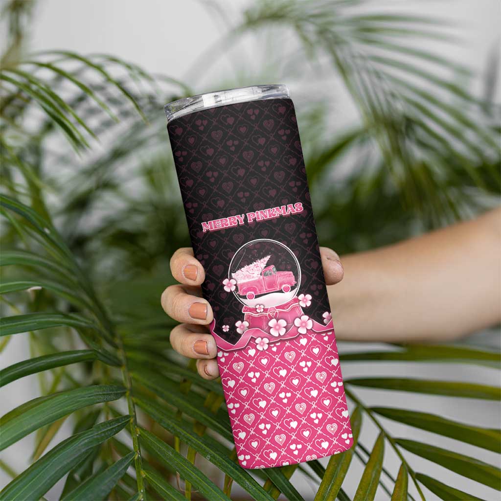 Breast Cancer Christmas Skinny Tumbler Merry Pinkmas - Wonder Print Shop