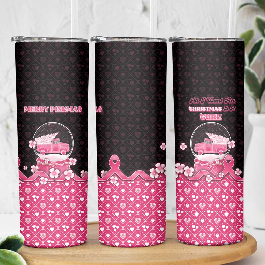 Breast Cancer Christmas Skinny Tumbler Merry Pinkmas - Wonder Print Shop