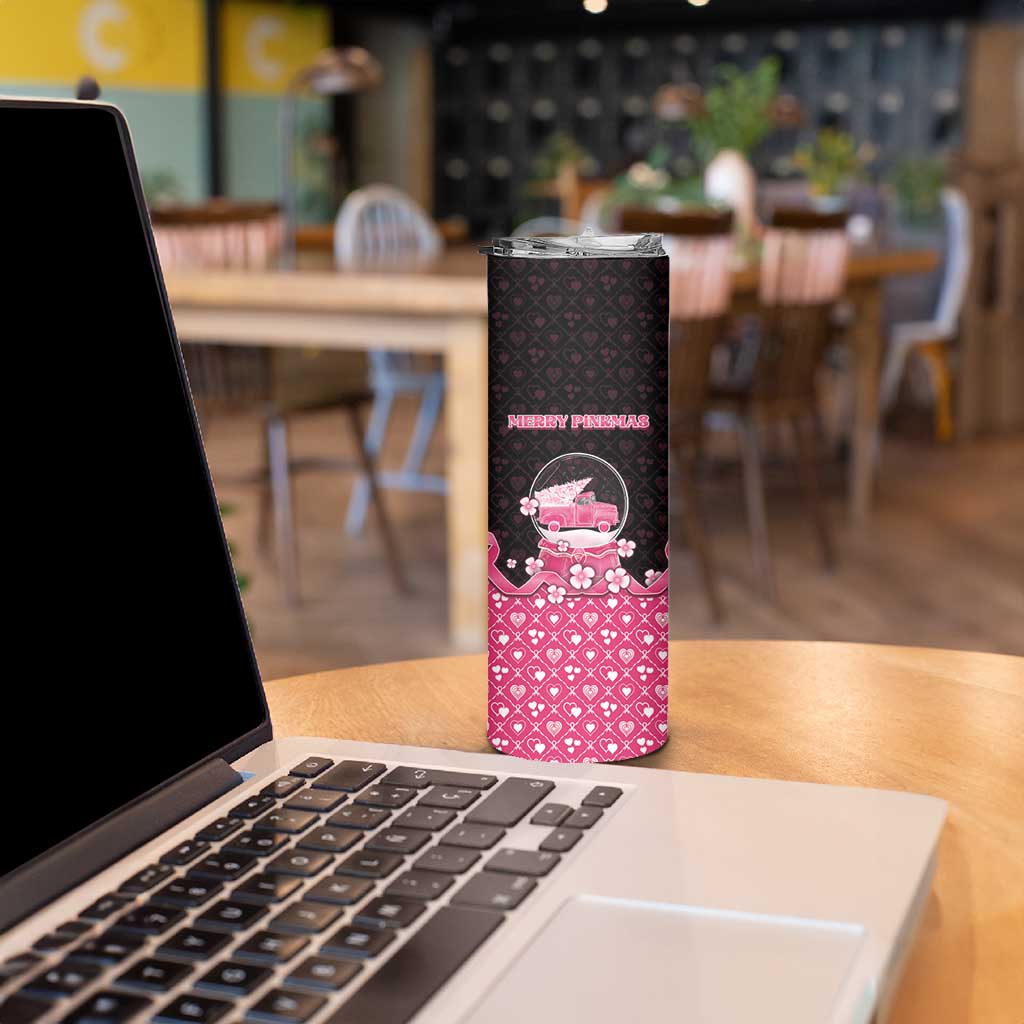 Breast Cancer Christmas Skinny Tumbler Merry Pinkmas - Wonder Print Shop